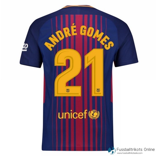 Barcelona Trikot Heim Andre Gomes 2017-18 Fussballtrikots Günstig